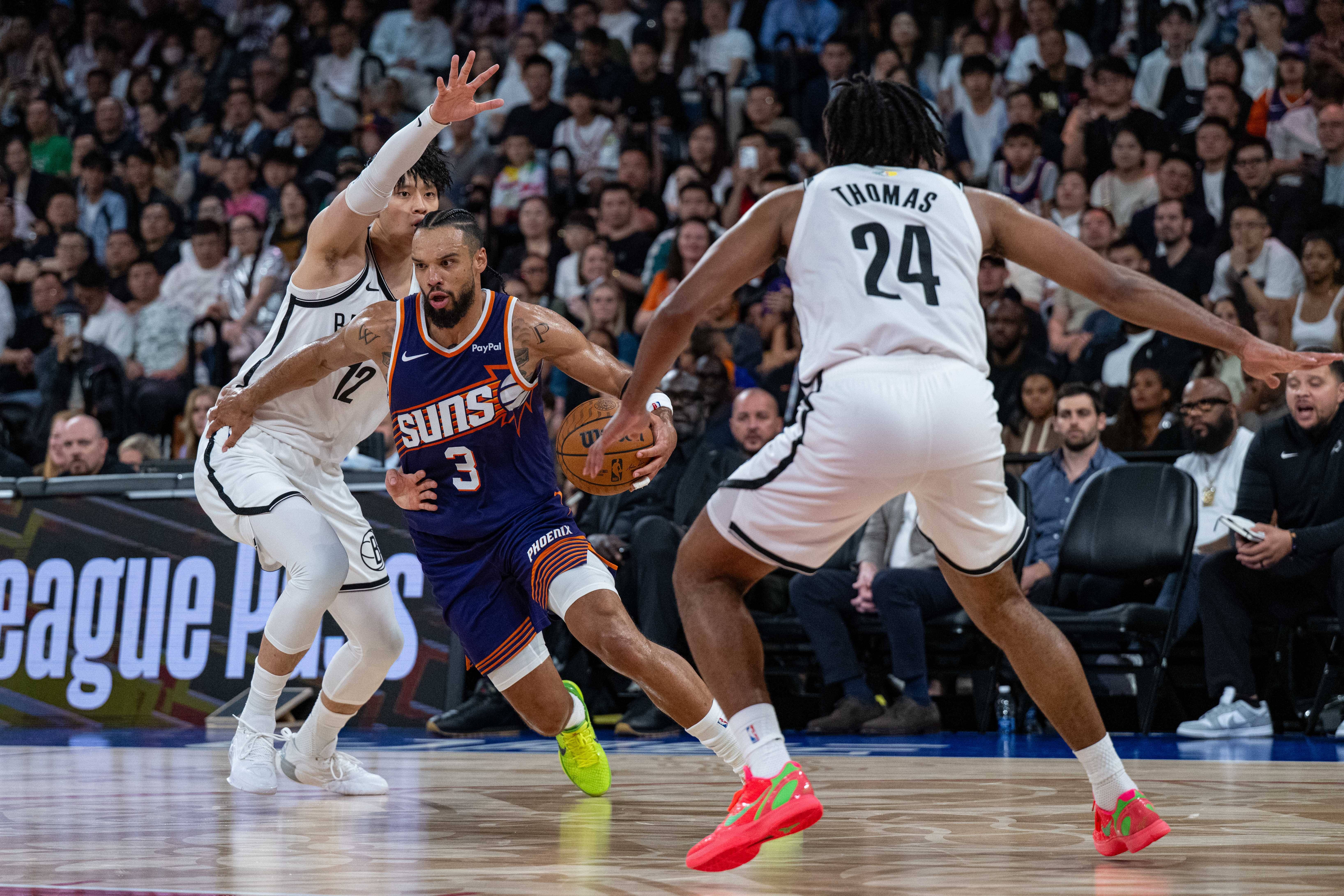 （体育）籃(lán)球——NBA季前(qián)赛：太阳胜籃(lán)网